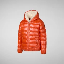 Boys' animal free Puffer jacket Gavin in maple orange