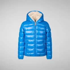 Boys' animal free puffer jacket Gavin in blue berry