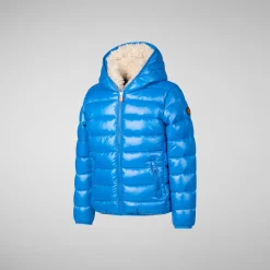 Boys' animal free puffer jacket Gavin in blue berry