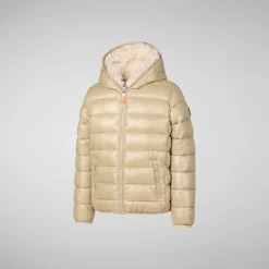 Boys' animal free Puffer jacket Gavin in wood beige