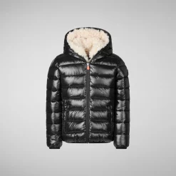 Boys' animal free puffer jacket Gavin in black