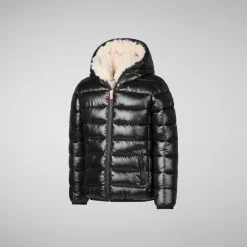 Boys' animal free puffer jacket Gavin in black