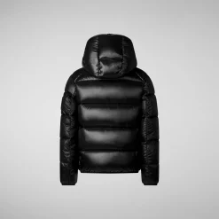 Boys' Hooded Animal free Puffer Jacket Artie in black