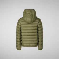 Boys' Hooded Animal free Puffer Jacket Dony in dusty olive