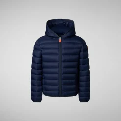 Boys' Hooded Animal free Puffer Jacket Dony in Navy blue