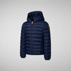 Boys' Hooded Animal free Puffer Jacket Dony in Navy blue
