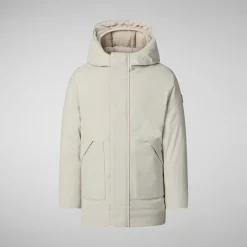 Boys' hooded parka Albi in Rainy beige