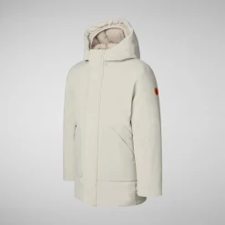 Boys' hooded parka Albi in Rainy beige