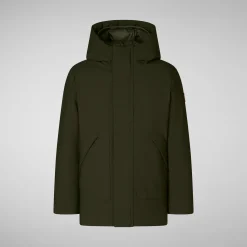 Boys' hooded parka Albi in LAND GREEN