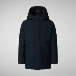 Boys' hooded parka Albi in BLUE BLACK