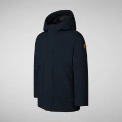 Boys' hooded parka Albi in BLUE BLACK