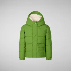 Boys' hooded parka Klaus in grass green