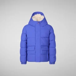 Boys' hooded parka Klaus in gentian blue