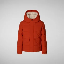 Boys' hooded parka Klaus in maple orange
