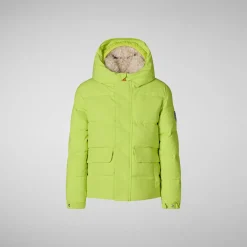 Boys' hooded parka Klaus in lichen green