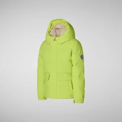 Boys' hooded parka Klaus in lichen green