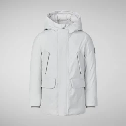 Boys' hooded parka Theo in fog grey