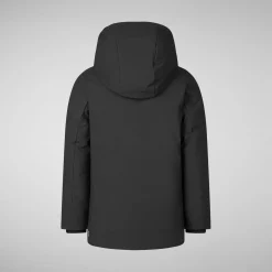 Boys' hooded parka Theo in black