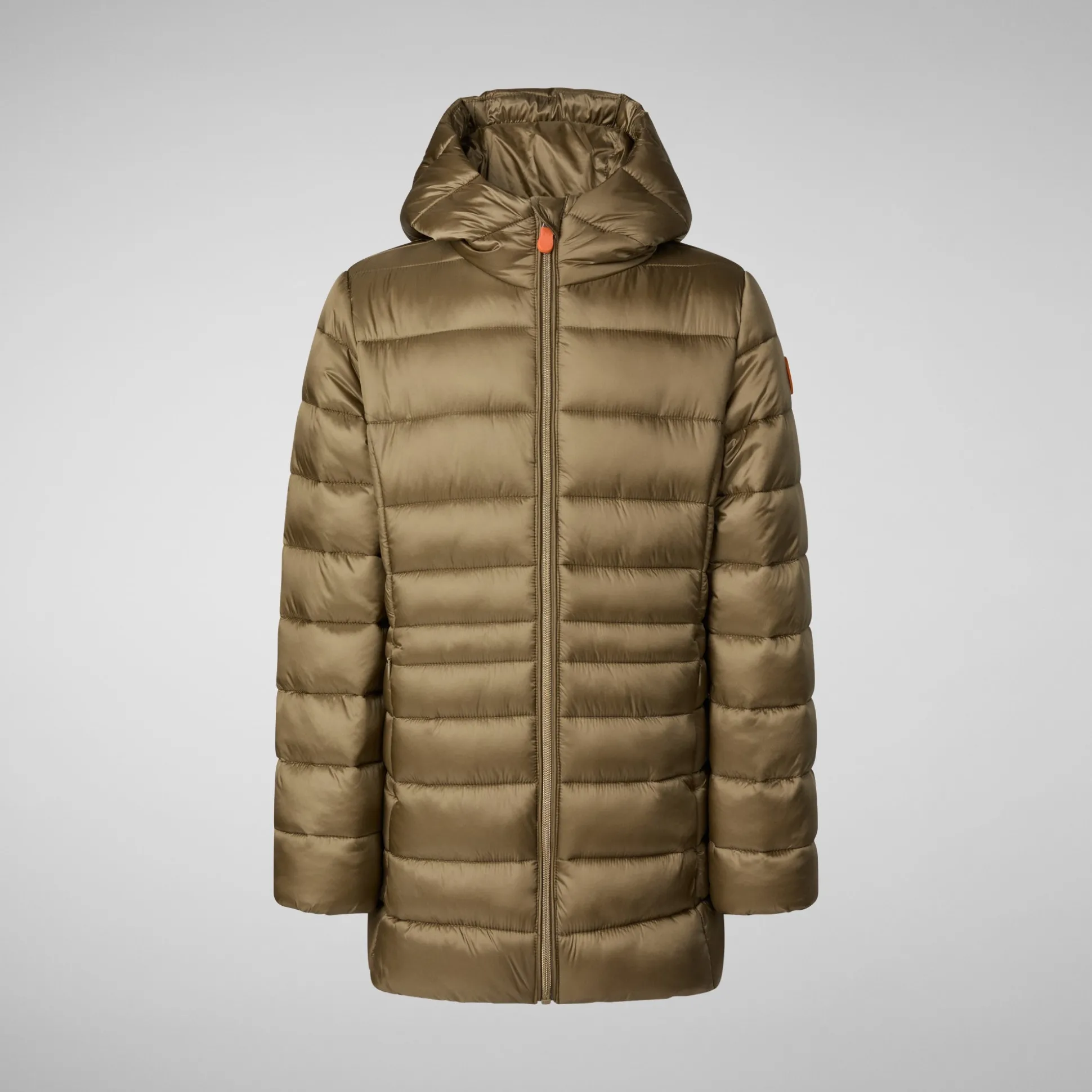 Girls' animal free Puffer jacket Maggy in husk green