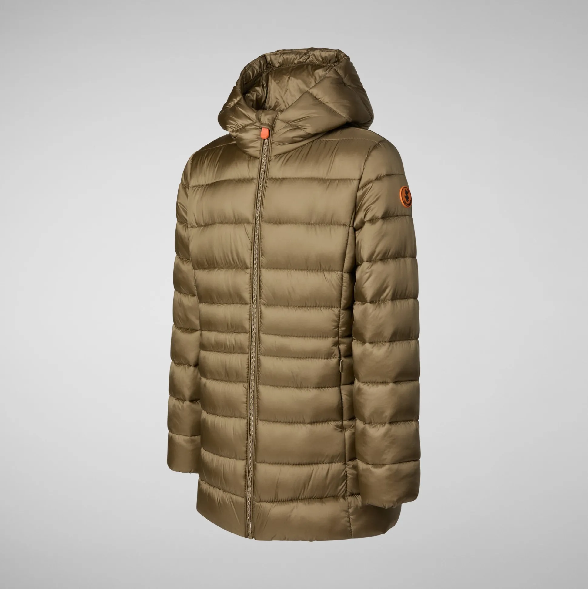 Girls' animal free Puffer jacket Maggy in husk green