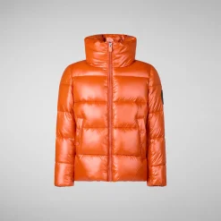 Girls' animal free puffer jacket Jaci in maple orange