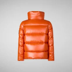 Girls' animal free puffer jacket Jaci in maple orange