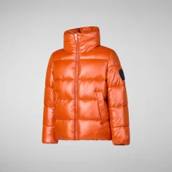 Girls' animal free puffer jacket Jaci in maple orange