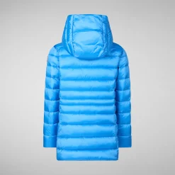 Girls' animal free Puffer jacket Maggy in cerulean blue