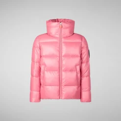 Girls' animal free puffer jacket Jaci in bloom pink