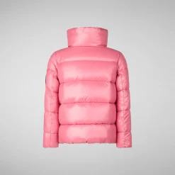 Girls' animal free puffer jacket Jaci in bloom pink