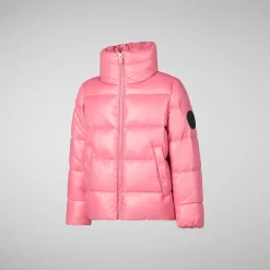 Girls' animal free puffer jacket Jaci in bloom pink