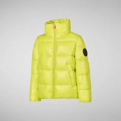 Girls' animal free puffer jacket Jaci in lichen green