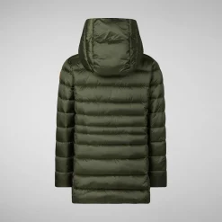 Girls' animal free Puffer jacket Maggy in pine green
