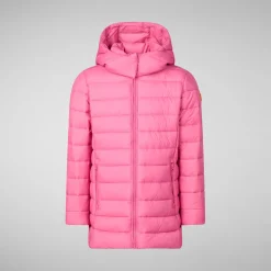 Girls' animal free puffer jacket Pricilla in gem pink
