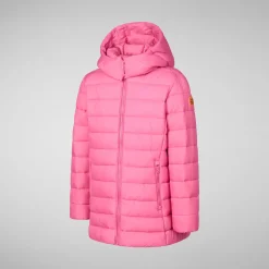 Girls' animal free puffer jacket Pricilla in gem pink