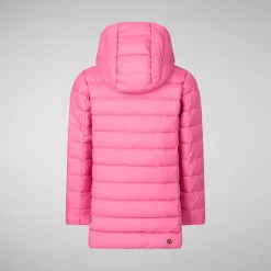 Girls' animal free puffer jacket Pricilla in gem pink