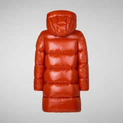 Girls' animal free Puffer jacket Millie in maple orange