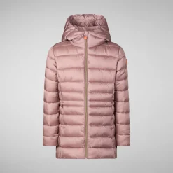 Girls' animal free Puffer jacket Maggy in misty rose