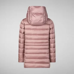 Girls' animal free Puffer jacket Maggy in misty rose