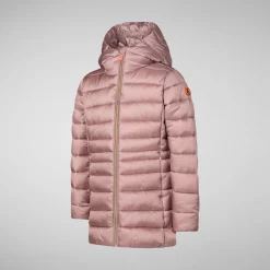 Girls' animal free Puffer jacket Maggy in misty rose