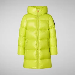 Girls' animal free Puffer jacket Millie in lichen green