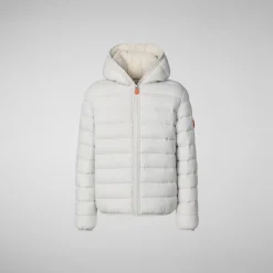 Girls' animal free Puffer jacket Leci in fog grey