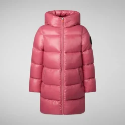 Girls' animal free Puffer jacket Millie in bloom pink