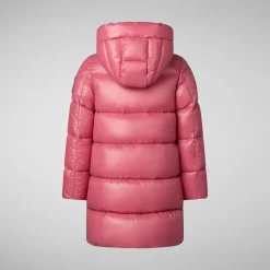 Girls' animal free Puffer jacket Millie in bloom pink