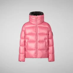 Girls' animal free Puffer jacket kezi in bloom pink
