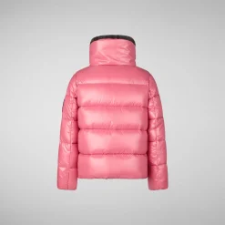 Girls' animal free Puffer jacket kezi in bloom pink