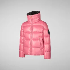Girls' animal free Puffer jacket kezi in bloom pink