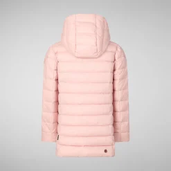 Girls' animal free puffer jacket Pricilla in blush pink