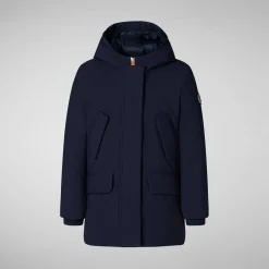 Girls' hooded parka Ally in Navy Blue