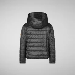 Girls' hooded reversible jacket Chloe in black